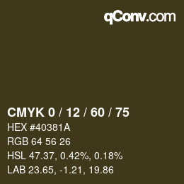 颜色代码: CMYK 0 / 12 / 60 / 75 | qconv.com