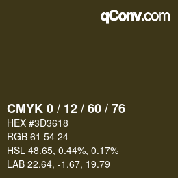 カラーコード: CMYK 0 / 12 / 60 / 76 | qconv.com