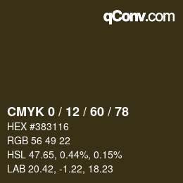 カラーコード: CMYK 0 / 12 / 60 / 78 | qconv.com