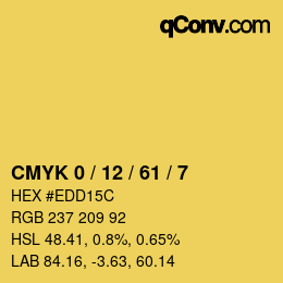 Color code: CMYK 0 / 12 / 61 / 7 | qconv.com