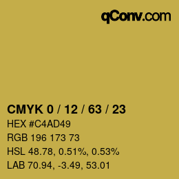 Color code: CMYK 0 / 12 / 63 / 23 | qconv.com