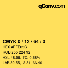 Color code: CMYK 0 / 12 / 64 / 0 | qconv.com