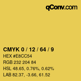 Color code: CMYK 0 / 12 / 64 / 9 | qconv.com