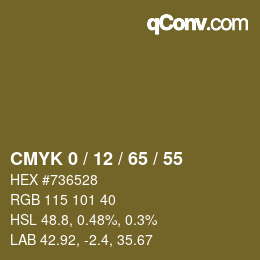 カラーコード: CMYK 0 / 12 / 65 / 55 | qconv.com