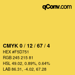 Color code: CMYK 0 / 12 / 67 / 4 | qconv.com