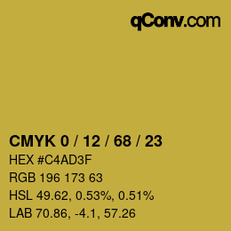Color code: CMYK 0 / 12 / 68 / 23 | qconv.com