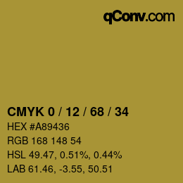 Color code: CMYK 0 / 12 / 68 / 34 | qconv.com