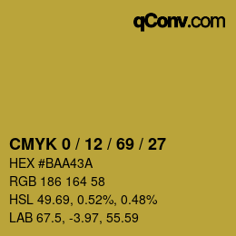 Farbcode: CMYK 0 / 12 / 69 / 27 | qconv.com