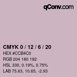 Color code: CMYK 0 / 12 / 6 / 20 | qconv.com