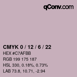 Color code: CMYK 0 / 12 / 6 / 22 | qconv.com