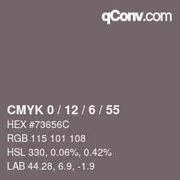 Color code: CMYK 0 / 12 / 6 / 55 | qconv.com