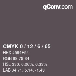 Color code: CMYK 0 / 12 / 6 / 65 | qconv.com