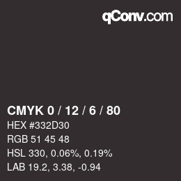 Color code: CMYK 0 / 12 / 6 / 80 | qconv.com