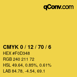 Color code: CMYK 0 / 12 / 70 / 6 | qconv.com