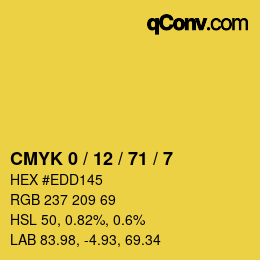 Color code: CMYK 0 / 12 / 71 / 7 | qconv.com
