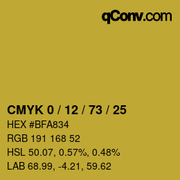 Color code: CMYK 0 / 12 / 73 / 25 | qconv.com