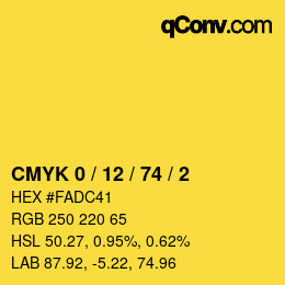 Color code: CMYK 0 / 12 / 74 / 2 | qconv.com