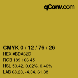 Color code: CMYK 0 / 12 / 76 / 26 | qconv.com