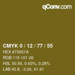 Código de color: CMYK 0 / 12 / 77 / 55 | qconv.com