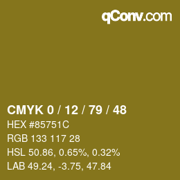 Color code: CMYK 0 / 12 / 79 / 48 | qconv.com