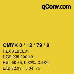 Código de color: CMYK 0 / 12 / 79 / 8 | qconv.com