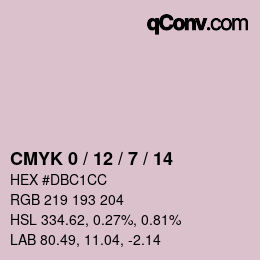 カラーコード: CMYK 0 / 12 / 7 / 14 | qconv.com