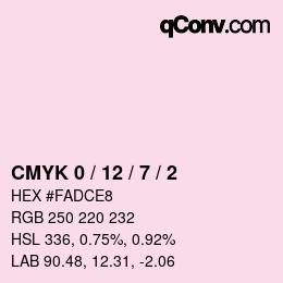 颜色代码: CMYK 0 / 12 / 7 / 2 | qconv.com