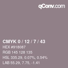 Color code: CMYK 0 / 12 / 7 / 43 | qconv.com