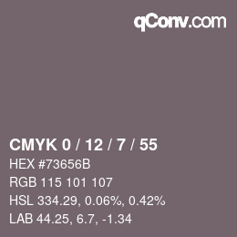 Color code: CMYK 0 / 12 / 7 / 55 | qconv.com