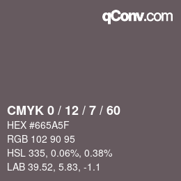 Color code: CMYK 0 / 12 / 7 / 60 | qconv.com