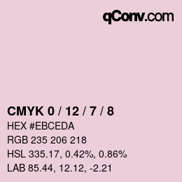 カラーコード: CMYK 0 / 12 / 7 / 8 | qconv.com