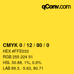 Color code: CMYK 0 / 12 / 80 / 0 | qconv.com