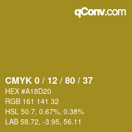 Color code: CMYK 0 / 12 / 80 / 37 | qconv.com