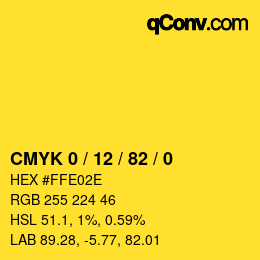 Color code: CMYK 0 / 12 / 82 / 0 | qconv.com