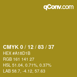 Color code: CMYK 0 / 12 / 83 / 37 | qconv.com