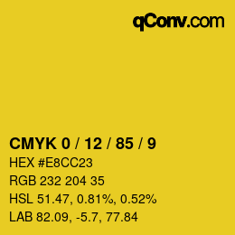 Color code: CMYK 0 / 12 / 85 / 9 | qconv.com