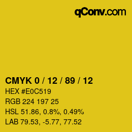 Color code: CMYK 0 / 12 / 89 / 12 | qconv.com