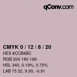 颜色代码: CMYK 0 / 12 / 8 / 20 | qconv.com