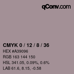 カラーコード: CMYK 0 / 12 / 8 / 36 | qconv.com