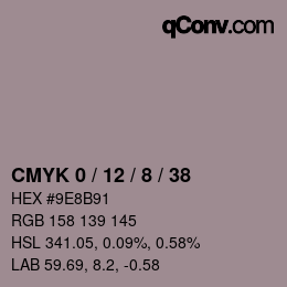 颜色代码: CMYK 0 / 12 / 8 / 38 | qconv.com