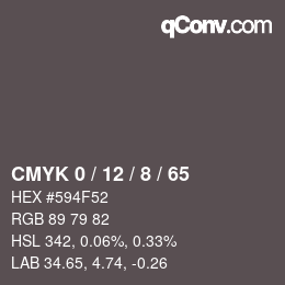 Color code: CMYK 0 / 12 / 8 / 65 | qconv.com