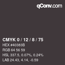 颜色代码: CMYK 0 / 12 / 8 / 75 | qconv.com