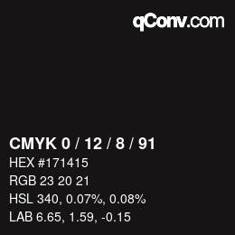 Color code: CMYK 0 / 12 / 8 / 91 | qconv.com