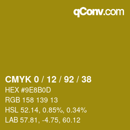 颜色代码: CMYK 0 / 12 / 92 / 38 | qconv.com