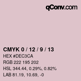 カラーコード: CMYK 0 / 12 / 9 / 13 | qconv.com