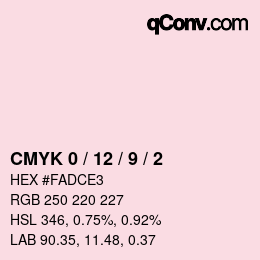 カラーコード: CMYK 0 / 12 / 9 / 2 | qconv.com