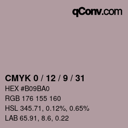 カラーコード: CMYK 0 / 12 / 9 / 31 | qconv.com