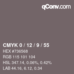 Color code: CMYK 0 / 12 / 9 / 55 | qconv.com