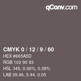 カラーコード: CMYK 0 / 12 / 9 / 60 | qconv.com