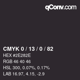 Color code: CMYK 0 / 13 / 0 / 82 | qconv.com